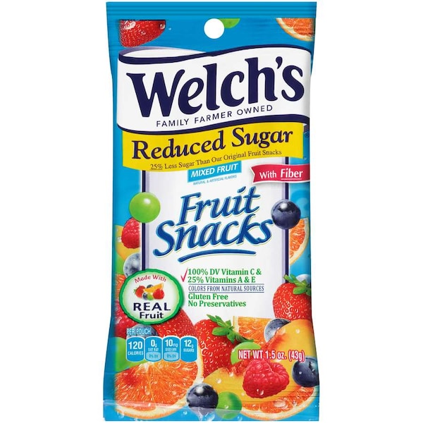 Welchs Welch's Mixed Fruit Reduced Sugar w/ Fiber Fruit Snack 1.5 oz